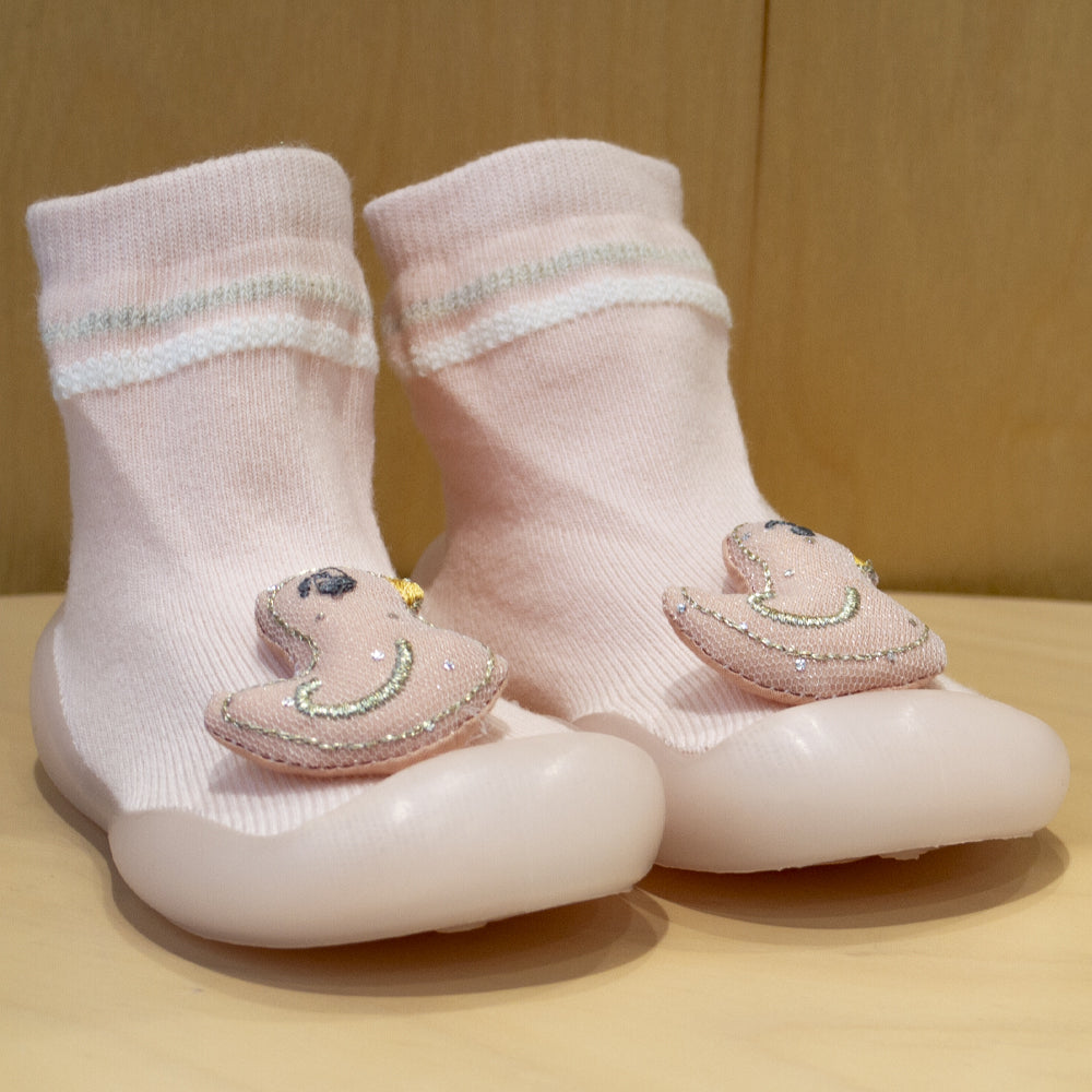 Childrenland καλτσοπαντόφλα ροζ παπάκι